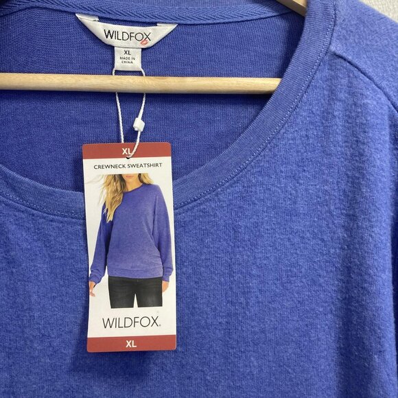 NWT Wildfox Soft Comfy Lounge Set Womens L/XL Blue Sweatshirt Jogger Casual Lot - Picture 10 of 15